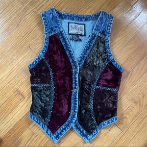 Vintage 90s embroidered denim vest
